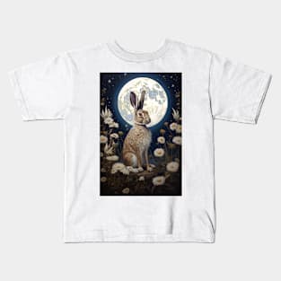 Hare, Pagan Hare, Pagan Art, Moon, Animal, Kids T-Shirt